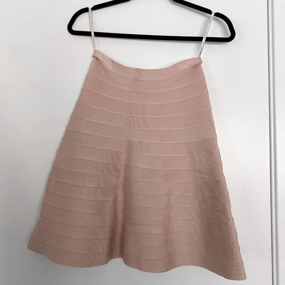 Herve Leger Rose Gold Circle Skirt